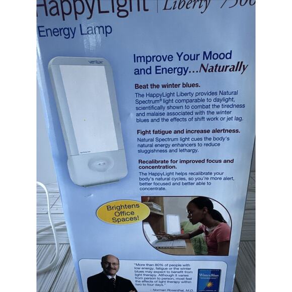 Verilux Daylight Therapy Lamp Happy Light Natural Spectrum Energy Health 7500LUX - Picture 3 of 8